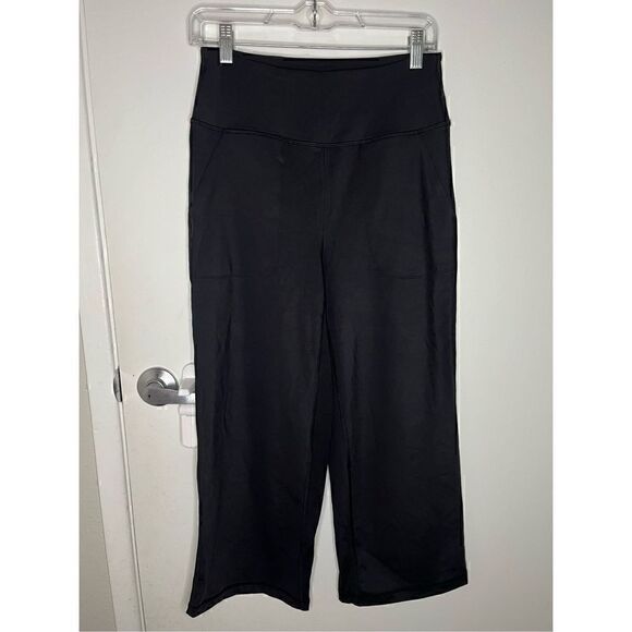 Crz Yoga Black Wide Leg Side Pockets Casual Legging Pants Size Small NWT - Picture 2 of 6